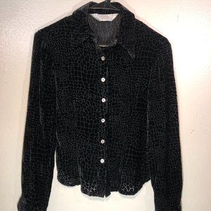 Leon Max Max Studio Black button long sleeve shirt, Animal print - Small